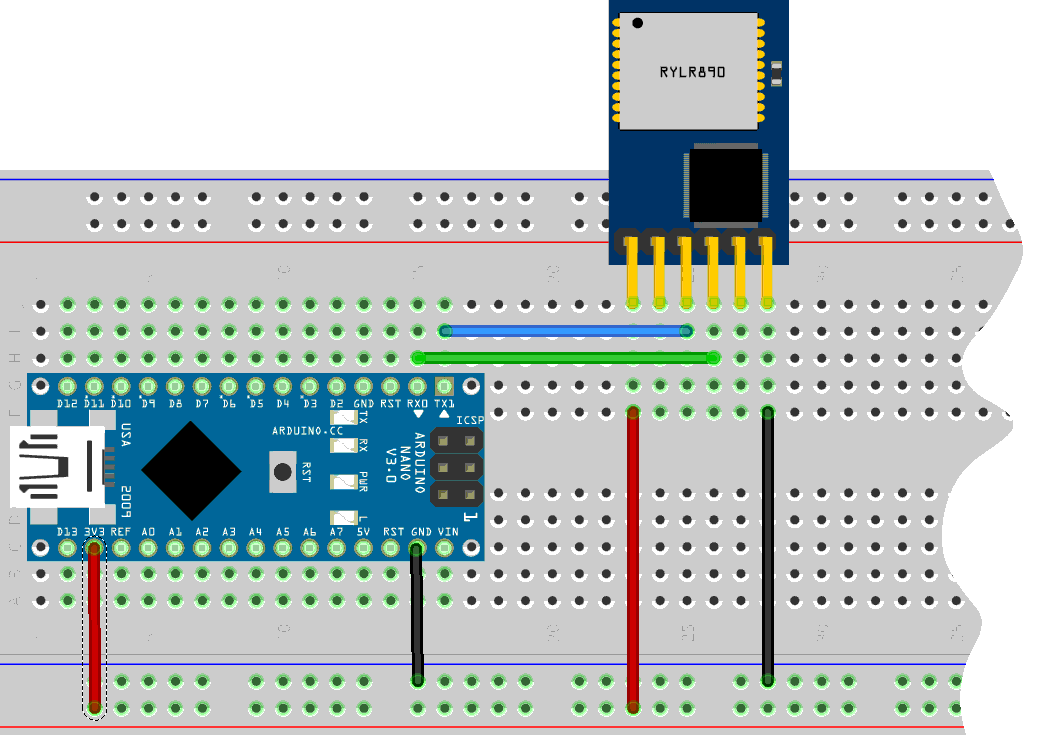 Connexion d'un transmetteur LoRa à une carte Arduino NANO